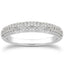 14k White Gold Triple Row Micro-Pave Diamond Wedding Ring Band