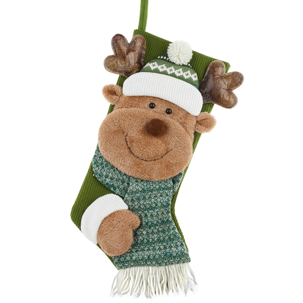 Chaussettes de Noël vertes premium pour une décoration festive