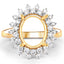 0.79 Carat White Diamond 14K Yellow Gold Semi Mount Engagement Ring