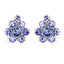 Boucles d'oreilles en argent sterling avec tanzanite véritable de 4,26 carats