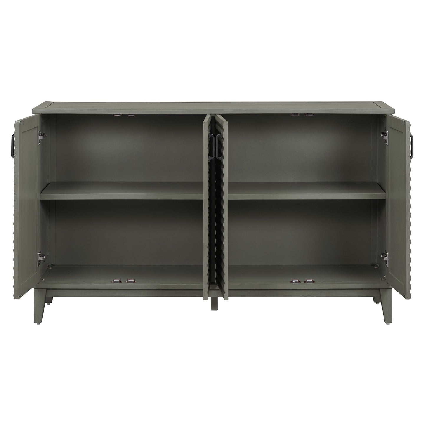Buffet de rangement TREXM gris antique à 4 portes avec étagères réglables