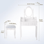 Vanity Table Set with 4 Drawer, Makeup Dressing Table w/Cushioned Stool, Girls Women Bedroom Furniture Set Oval Mirror - Korvel