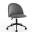 Velvet fabric office chair, mid back adjustable rotating computer chair, black legs, cushioned office chair with wheels - Korvel