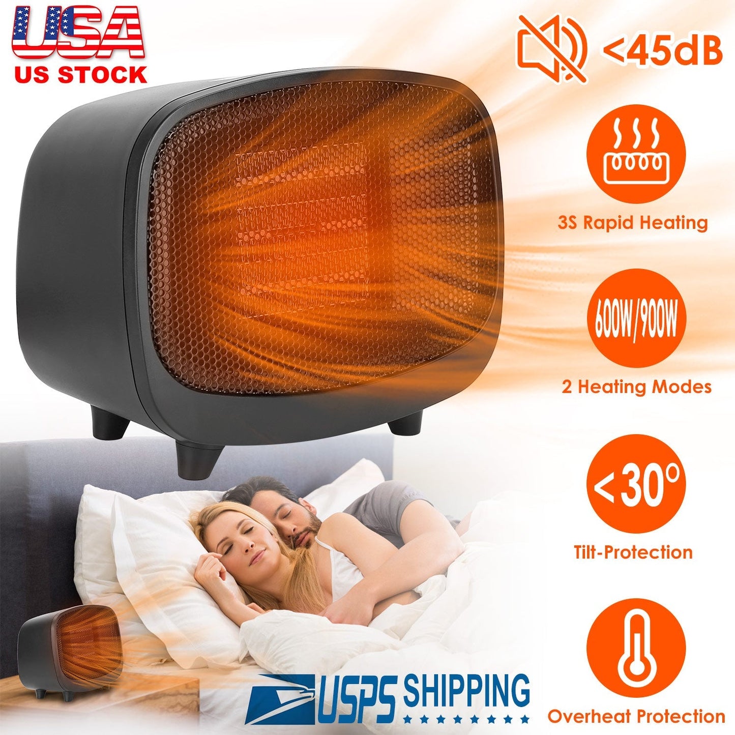 Compact Electric Space Heater with Safety Features for Indoor Use