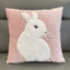 Charming Pink Bunny Velvet Pillow Cover