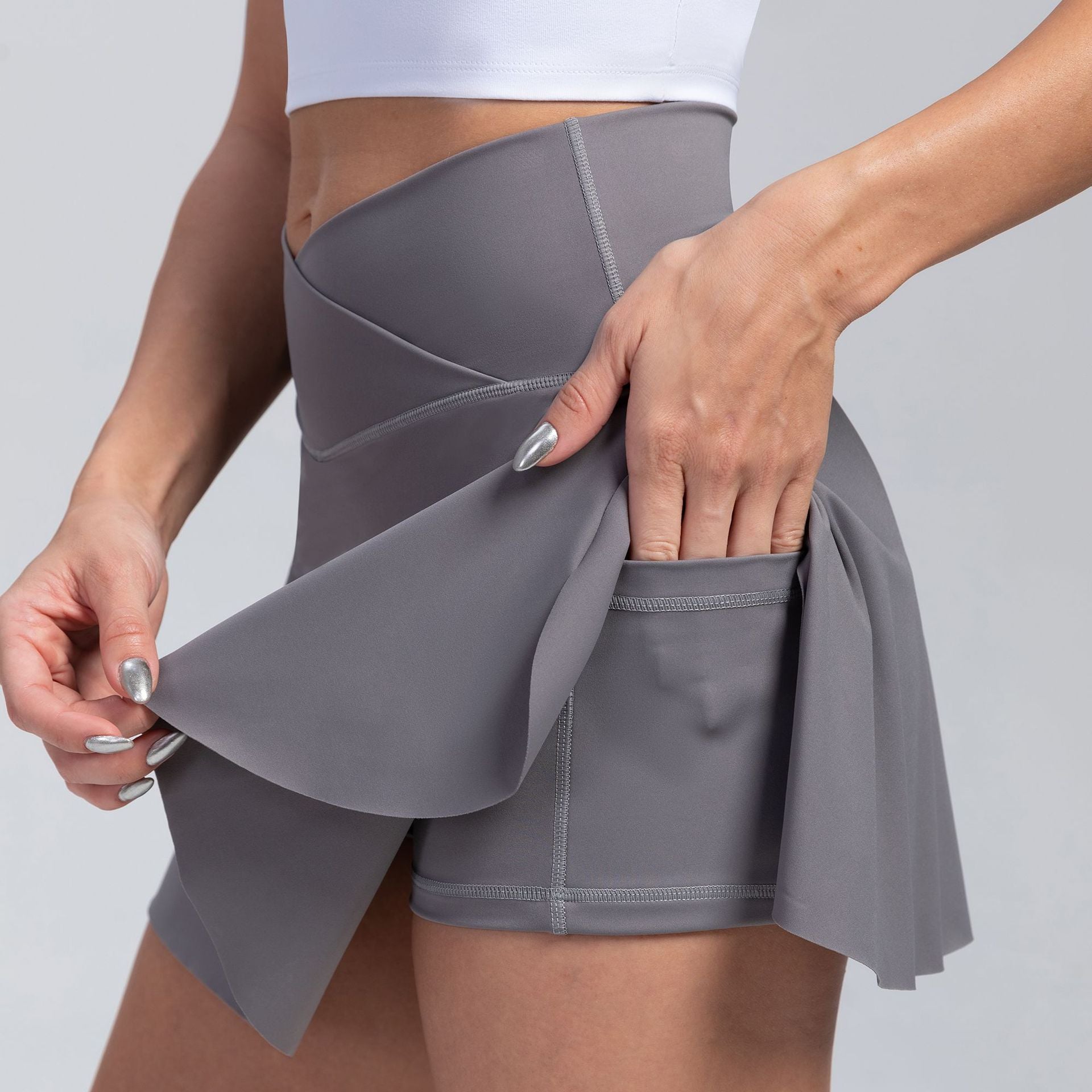 Sports skirts, yoga shorts, tennis skirts, fitness clothes, outdoor high waisted yoga clothes for women - Korvel