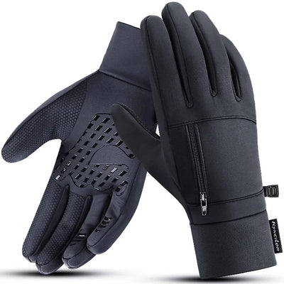 Outdoor warm cold windproof riding gloves touch screen windproof and anti-skid women's velvet full finger gloves - Korvel