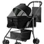 Poussette pour chien 2-en-1 pliable avec transporteur amovible