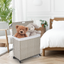 Premium Laundry Hamper with Lid and Wheels - 160L Grey