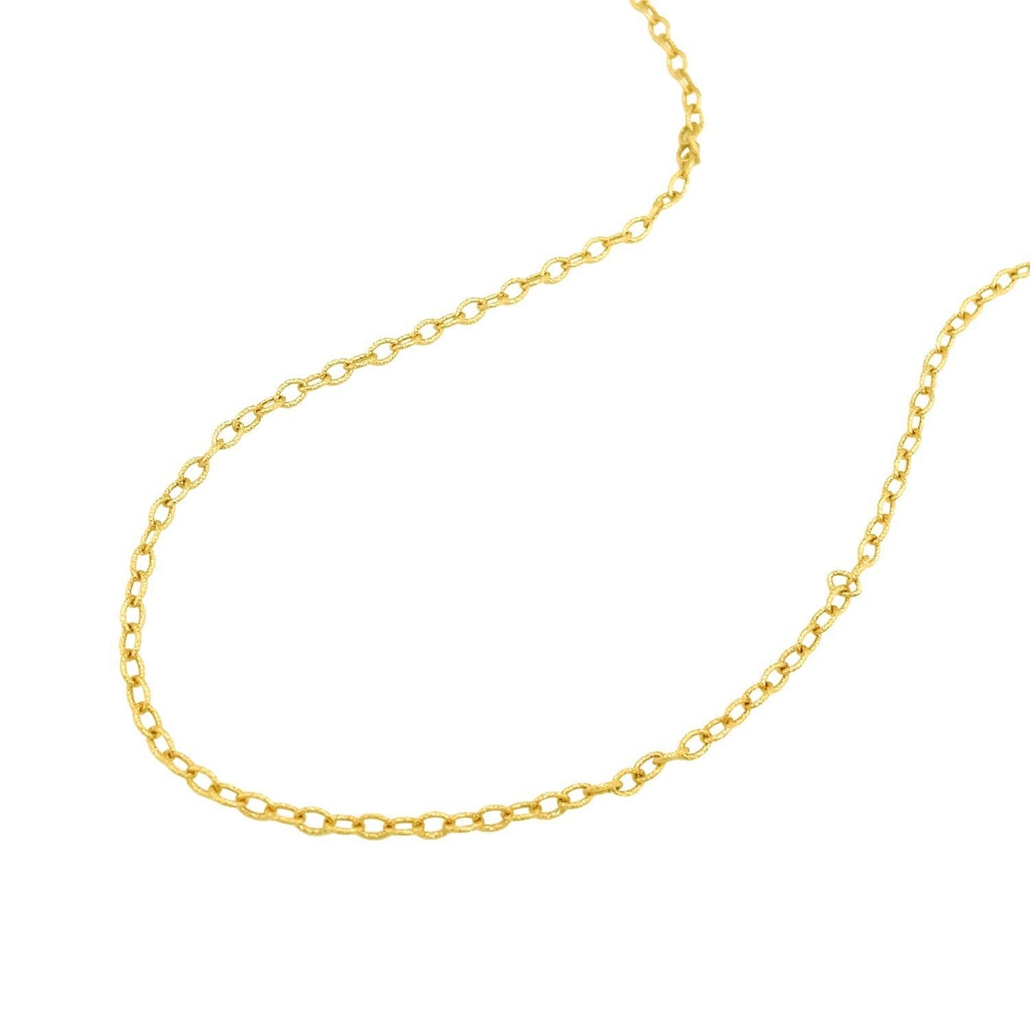 14k Yellow Gold 2.5mm Textured Pendant Chain