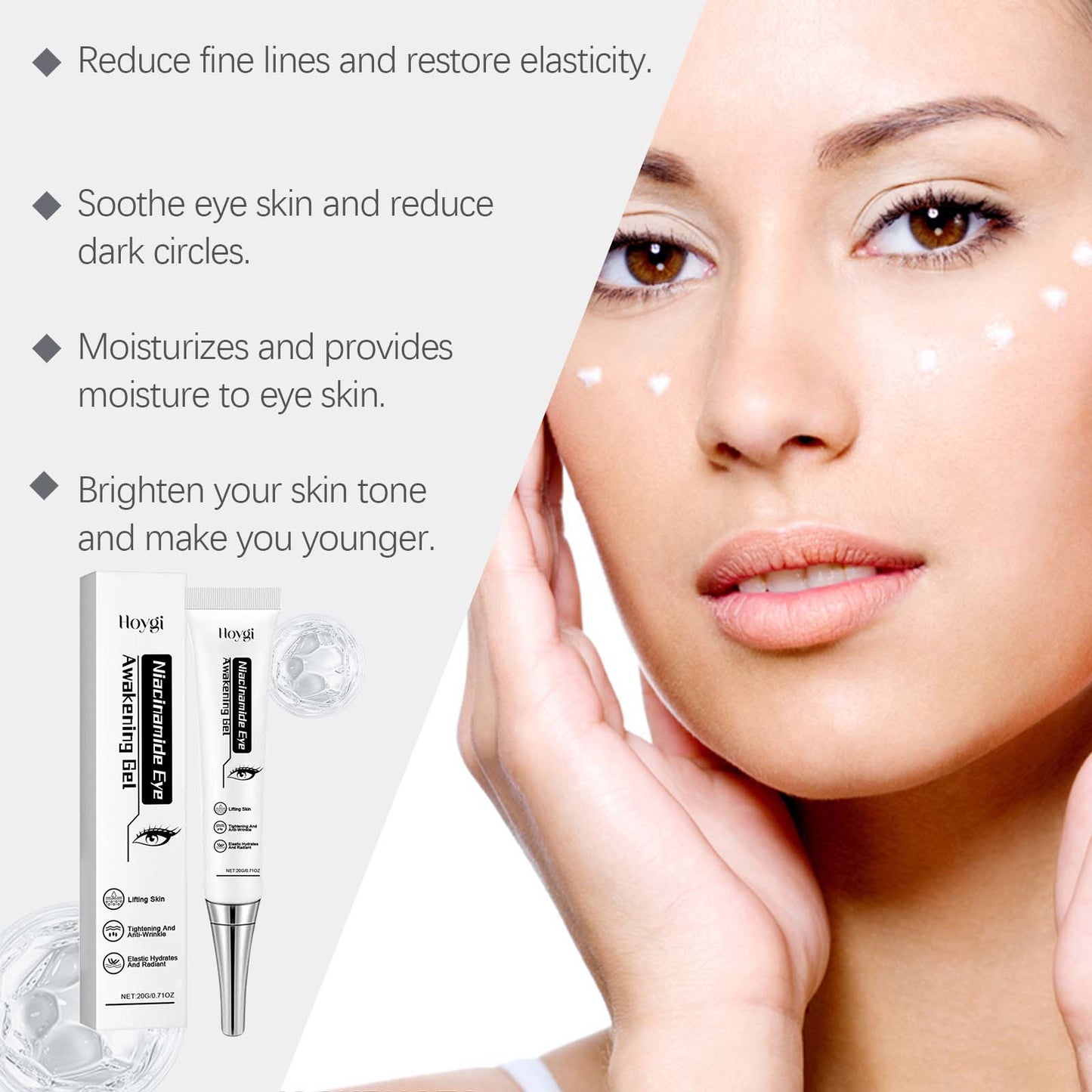 Niacinamide Eye Gel Hydrating And Moisturizing Elastic Firming Skin Around Eye Care Moisturizing Eye Cream - Korvel