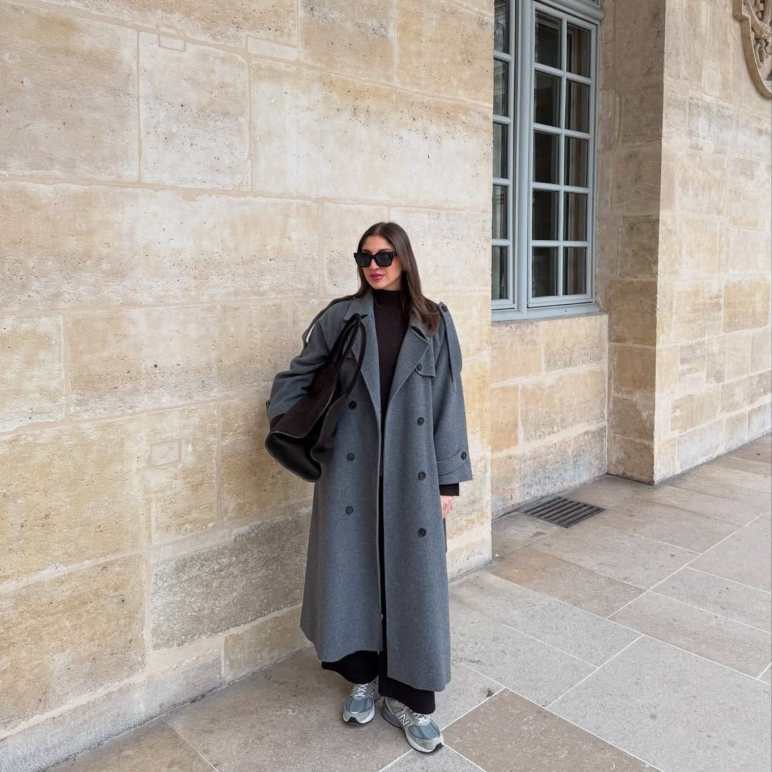 Elegant Wool Long Coat for Casual Style