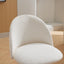 Velvet fabric office chair, mid back adjustable rotating computer chair, black legs, cushioned office chair with wheels ，White - Korvel