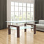 Rectangle Walnut Glass Coffee Table, Clear Coffee Table, Modern Side Center Tables for Living Room, Living Room Furniture - Korvel