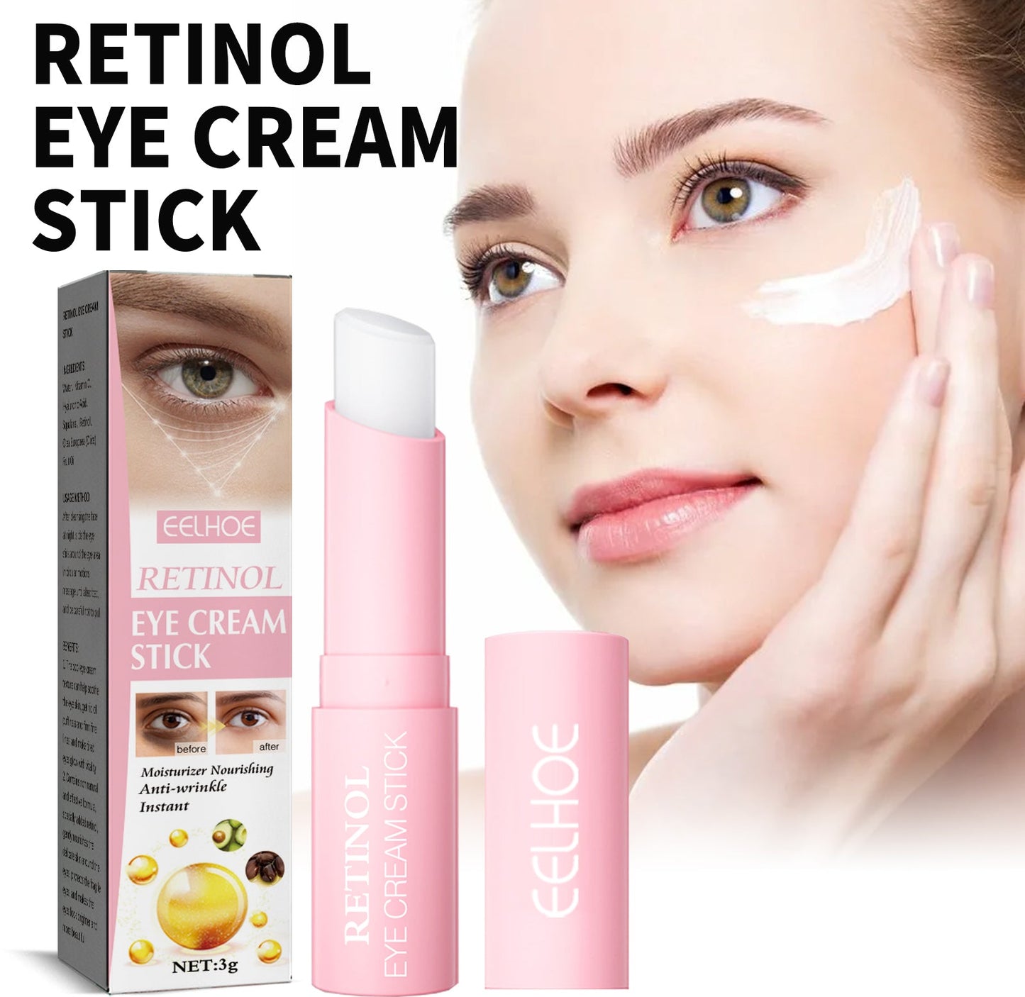Retinol Eye Cream Stick, Moisturizes And Improves Fine Lines, Crow's Feet, Dark Circles And Tights The Eye Skin - Korvel