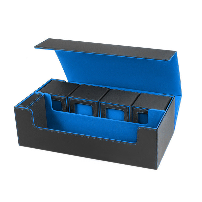 PU Leather Trading Cards Storage Box, holds 600+ cards, for Magic Game Cards, with magnetic closure and for commander decks - Korvel