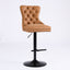Vintage PU rotating bar stool, seat height adjustable from 25-33 inches, modern bar stool (orange, 2-piece set) - Korvel