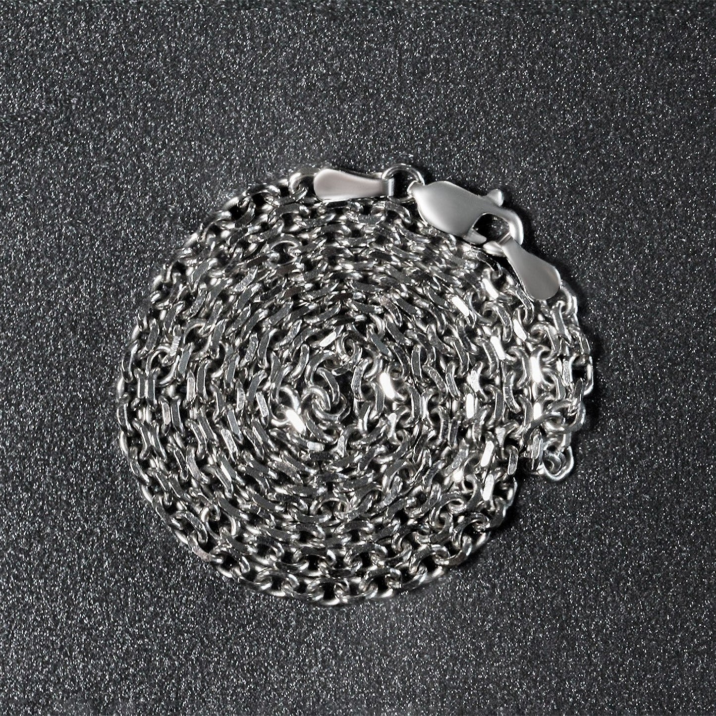 14k White Gold Diamond Cut Cable Link Chain - 2.90 mm