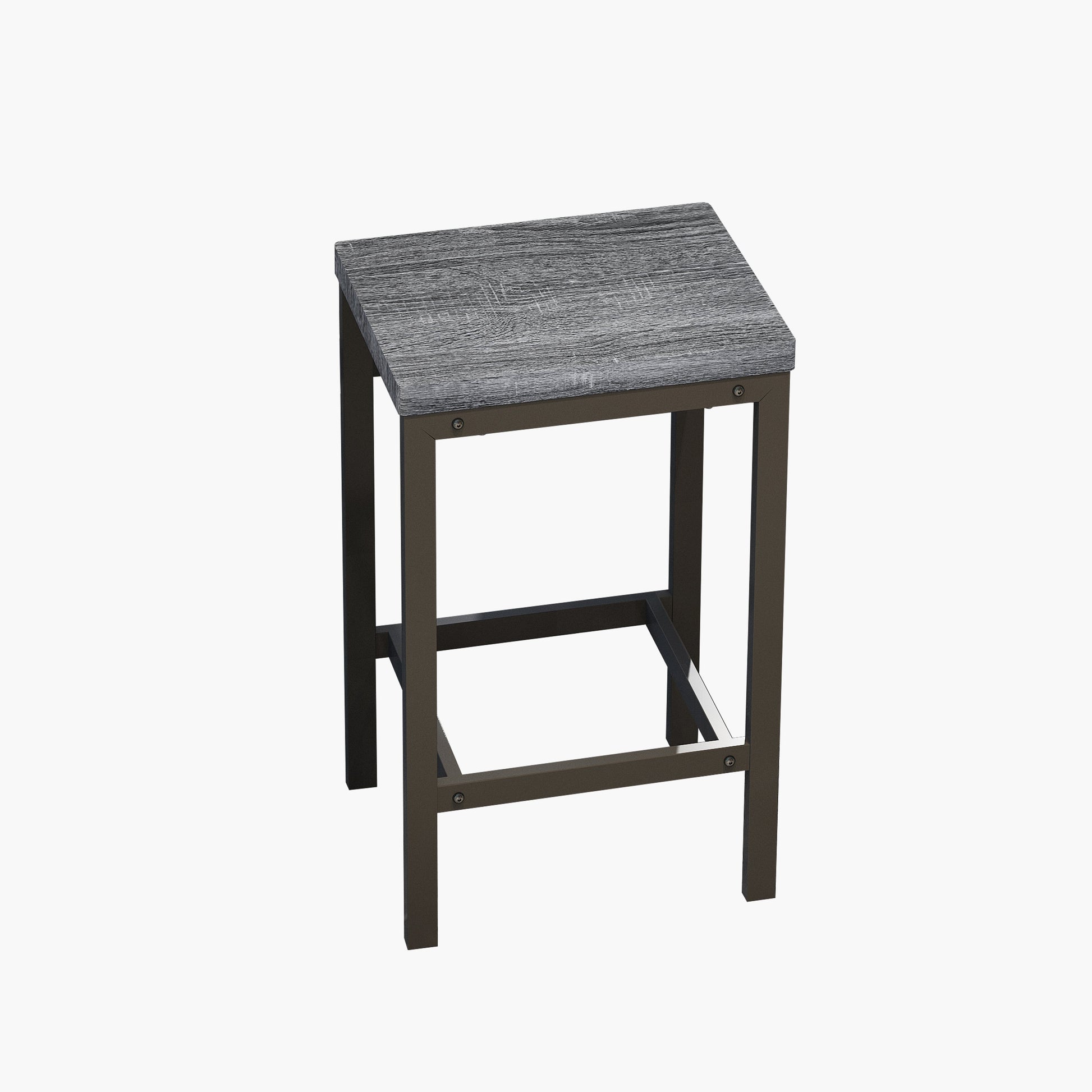 Modern Design Kitchen Dining Table Pub Table Long Dining Table Set with 3 Stools Easy Assembly Gray - Korvel