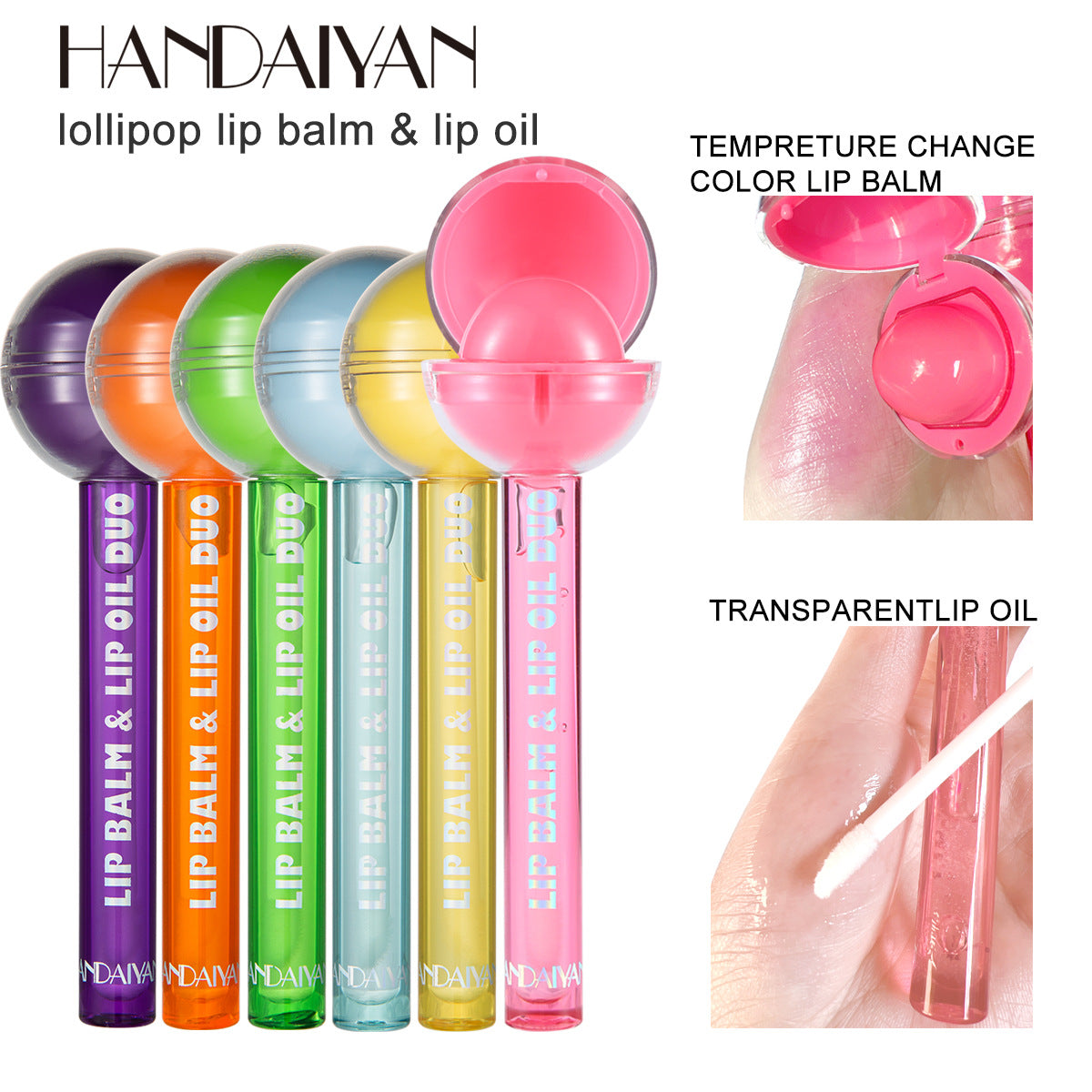 Bálsamo Labial y Brillo Labial HANDAIYAN que Cambia de Color