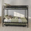 Metal double bed with casters/sturdy frame/no noise/comfortable guardrail/2 side ladders/no need for spring box - Korvel