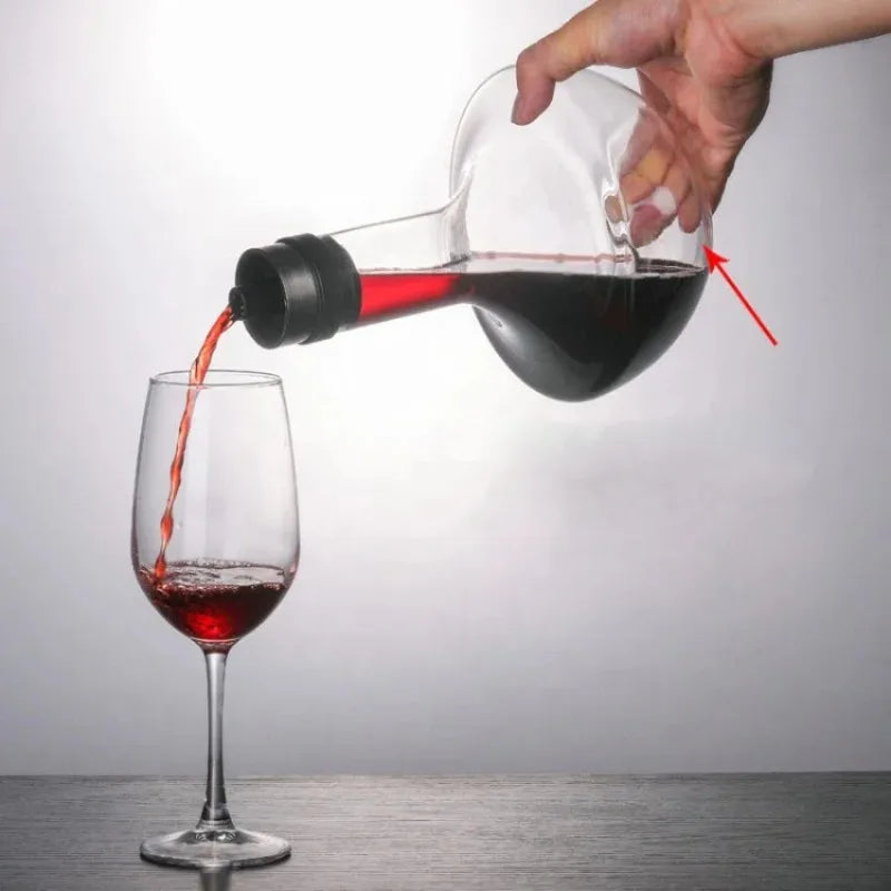 Wine Decanter Built-in Aerator Pourer Carafe Red Wine Decanter 100% Lead-free Crystal Glass Wine Hand-held Aerator - Korvel