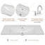 36" Single Bathroom Vanity Top with White Basin, 3-Faucet Holes, Ceramic, White - Korvel
