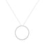 .925 Plata de Ley 4 cttw Collar con Colgante de Diamante en Forma de Círculo Abierto