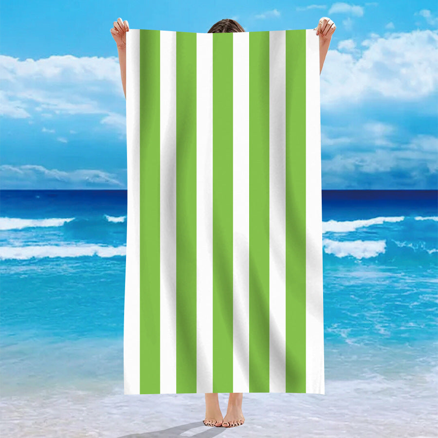 Personalized Striped Microfiber Beach Towel