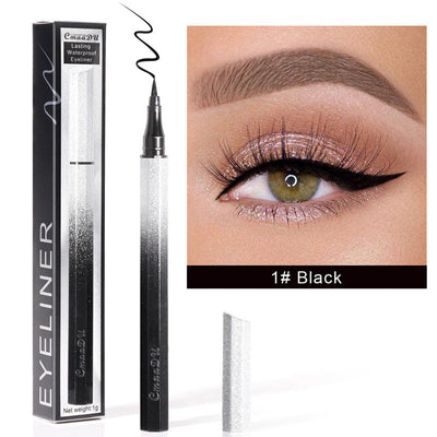CmaaDu Eyeliner Pencil Waterproof Sweatproof Not Smudged Cool Black Starry Sky Thin Head Eyeliner - Korvel