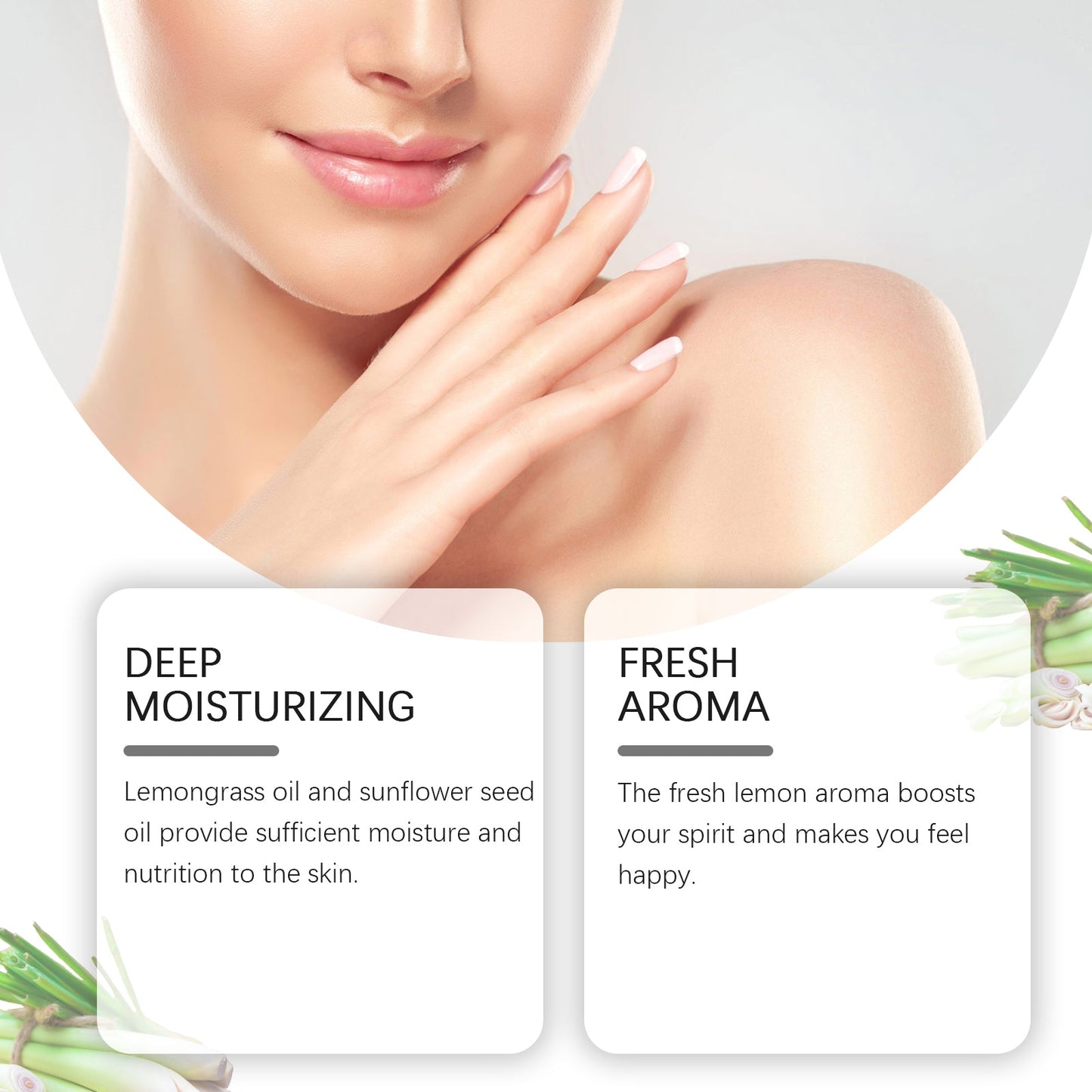 Lemongrass Moisturizing Oil, Daily Massage Body Skin Soothing Nourishing Moisturizing Body Care Oil - Korvel