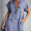 Elvira Zip-Up Denim Dress