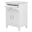 24" Bathroom Vanity with Sink, Bathroom Vanity Cabinet with One Flip Drawer and Doors, Solid Wood and MDF, White - Korvel