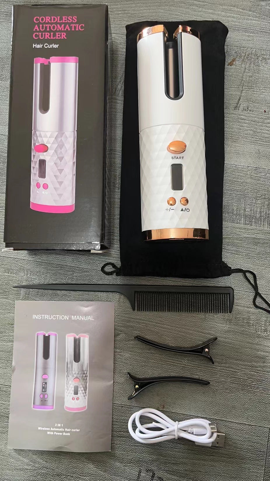 Fer à friser automatique portable avec chargement USB