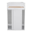 Wood Twin Size Loft Bed with Wardrobes and 2-Drawer Desk with Cabinet  White - Korvel