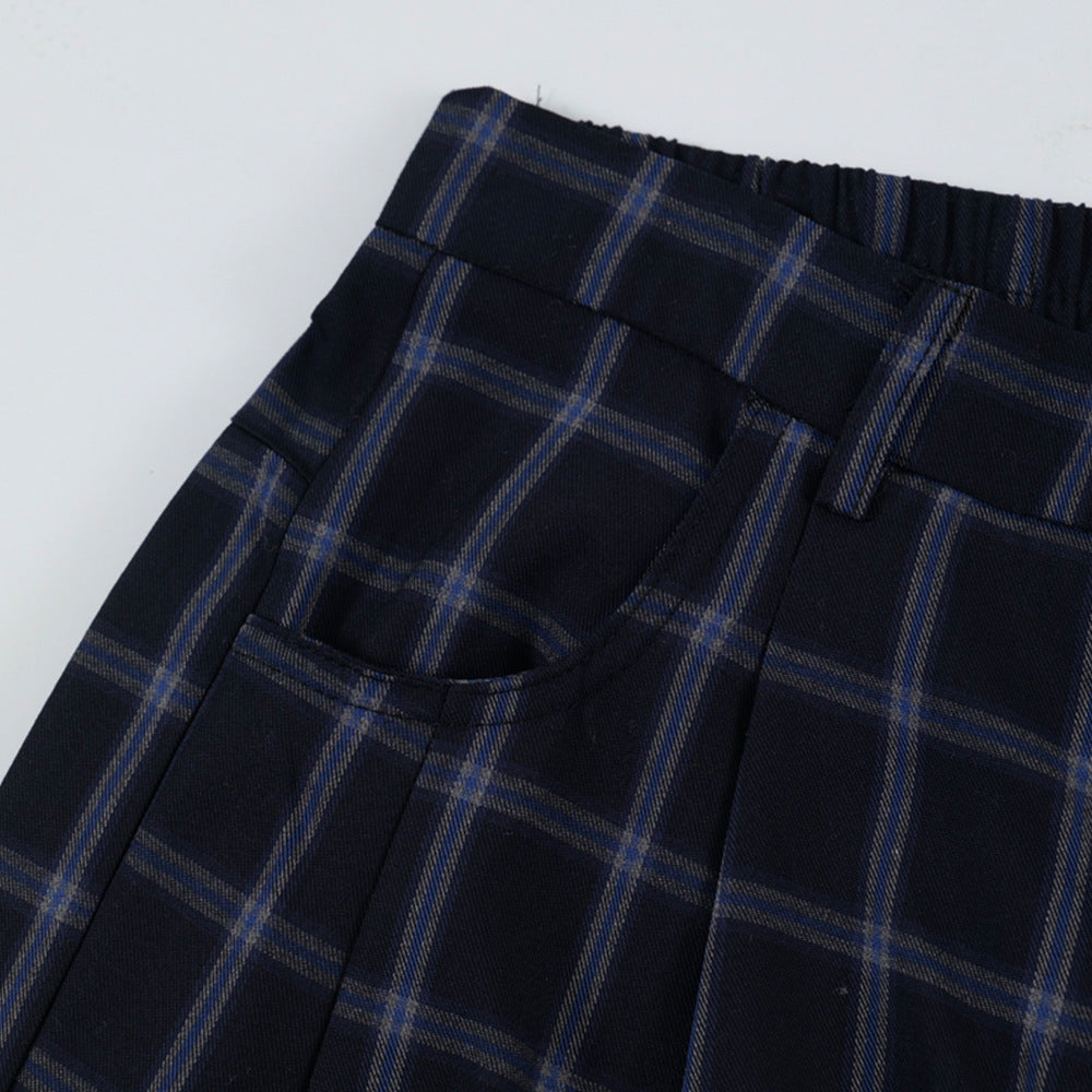 Pantalons décontractés à carreaux rétro tendance urbaine pour hommes