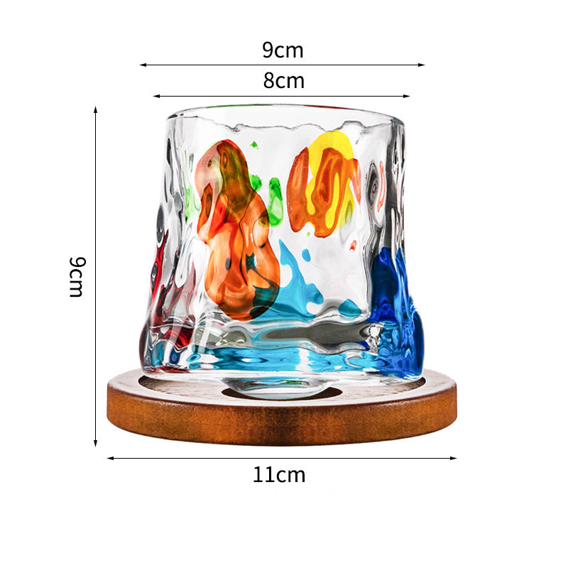 Hand drawn rotating glass cups multiple multi-purpose whiskey glasses rotating glass cups - Korvel