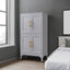 Grey metal kitchen storage cabinet, kitchen pantry storage cabinet with door and shelf, adjustable leveling feet - Korvel