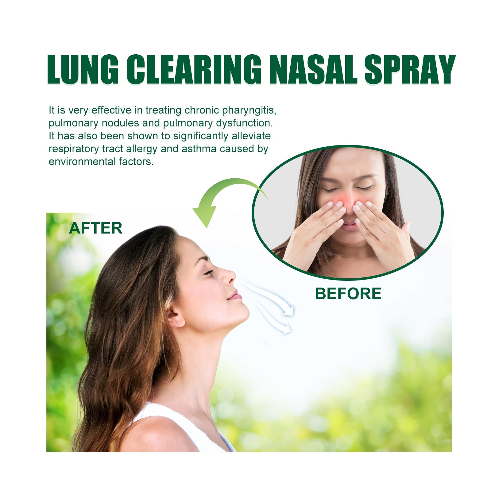 Lung Clearing Nasal Spray, Relieve Nasal Congestion, Runny Nose And Nasal Discomfort Cleansing Stop Snoring Spray - Korvel