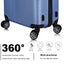 3 Piece Luggage with TSA Lock ABS, Durable Luggage Set, Spinner Wheels Cross Stripe Luggage Sets 20in/24in /28in Light Blue - Korvel