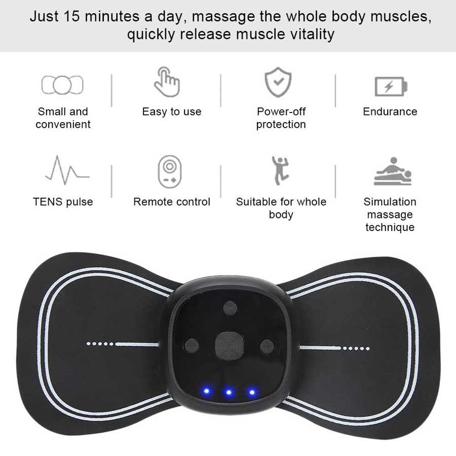 Rechargeable Wireless Remote Control Cervical Massage Paste Mini Massage Paste Cervical Spine Massager Cervical Spine Paste - Korvel