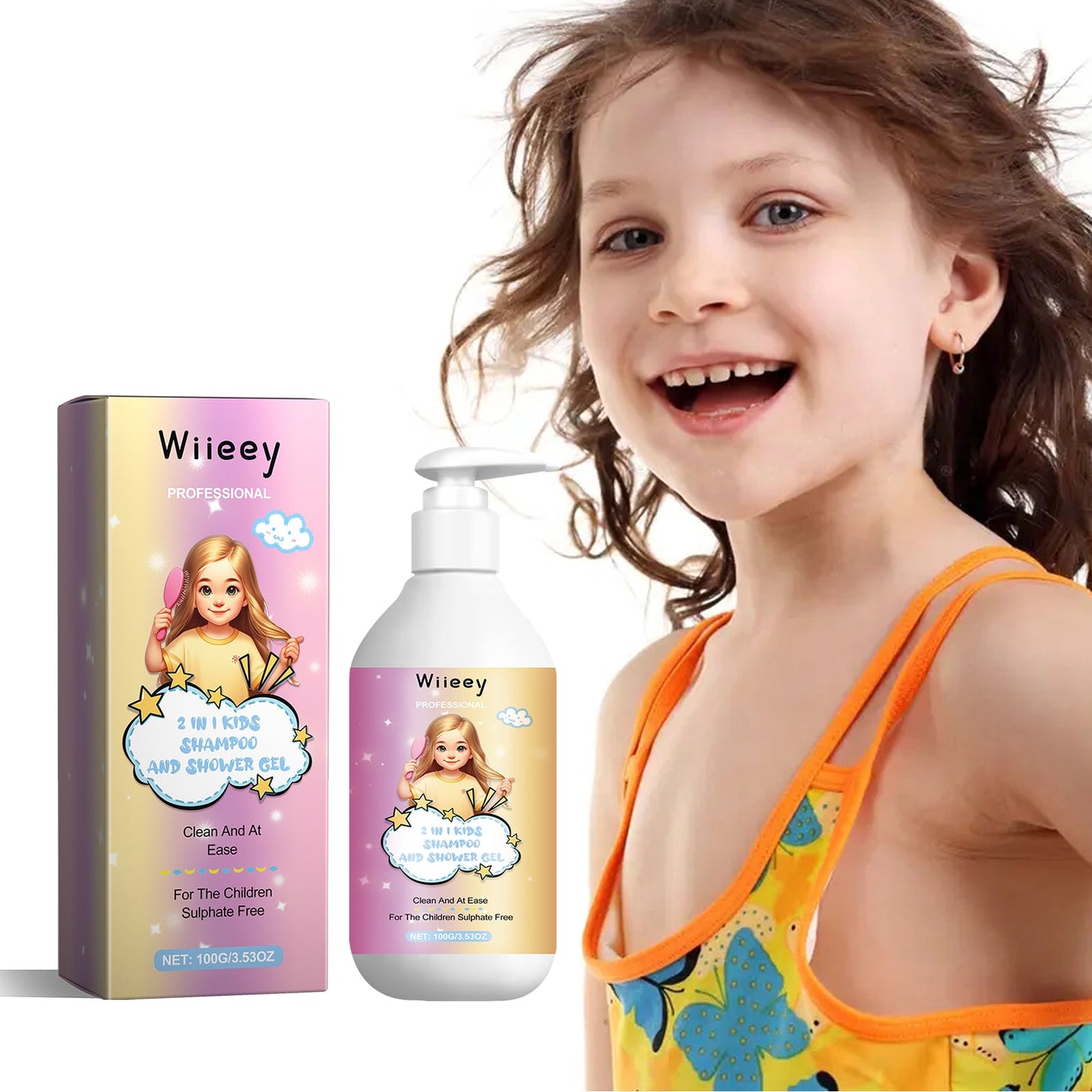 2 In 1 Kids Shampoo And Shower Gel, Repair Dry Hair End And Scalp Massage Gently Clean And Smooth Hair - Korvel