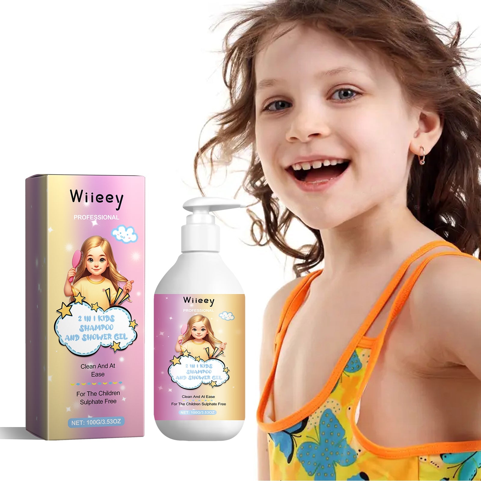 2 In 1 Kids Shampoo And Shower Gel, Repair Dry Hair End And Scalp Massage Gently Clean And Smooth Hair - Korvel