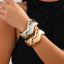 Fashionable metal curved spring bracelet, casual irregular Bracelet set - Korvel
