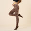 Wearing fake flesh through oversized single crotch leggings for warmth, women's bare legs with plush and thick translucent pantyhose - Korvel