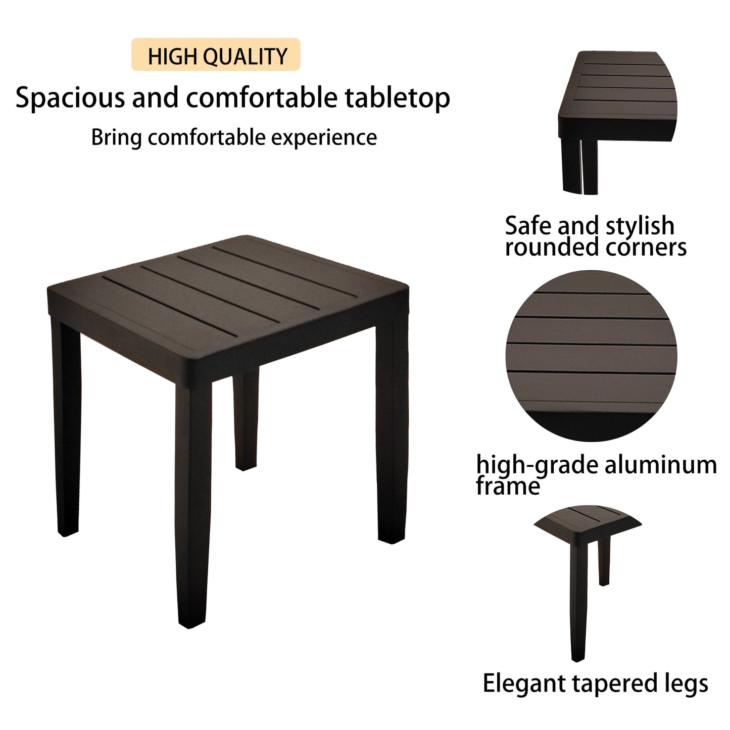 3PC Outdoor Aluminum Patio Furniture Chaise Lounge Set 2 Chaise & 1 End Table - Korvel