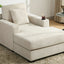 39.7" Oversized Chaise Lounger Modern Style Sofa Couch ,with Pillows, Charge Station & Cup Holders, Chenille Fabric, Cream - Korvel