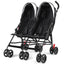 Poussette double pliable ultralégère pour jumeaux - Noir