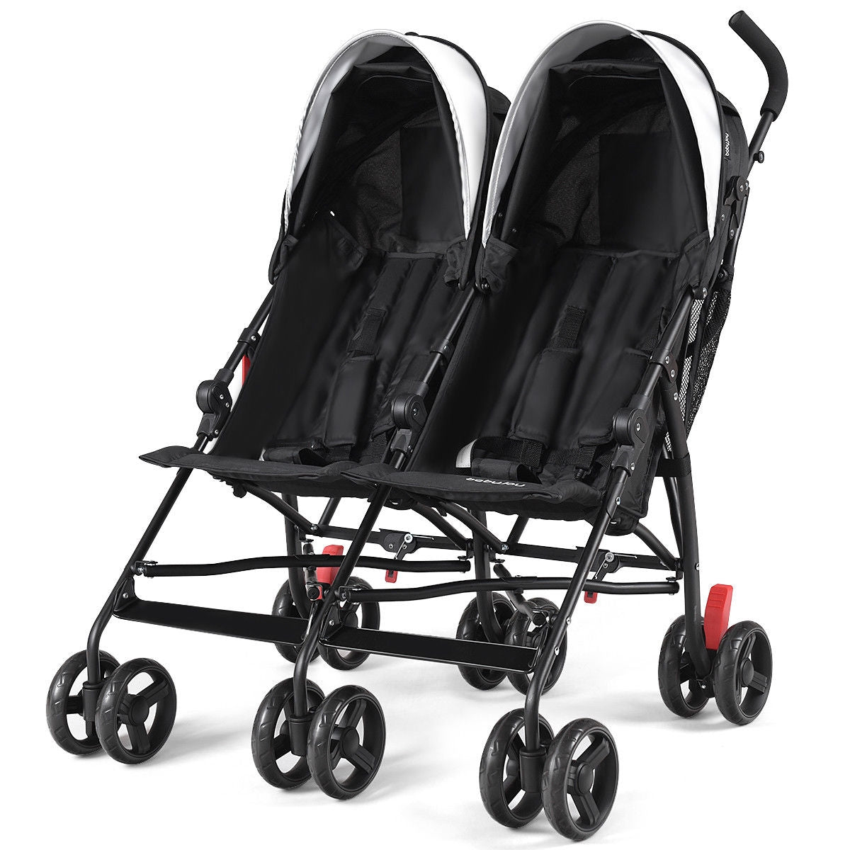 Poussette double pliable ultralégère pour jumeaux - Noir