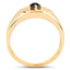 Bague Solitaire en Diamant Noir Plaqué Or Jaune 14K